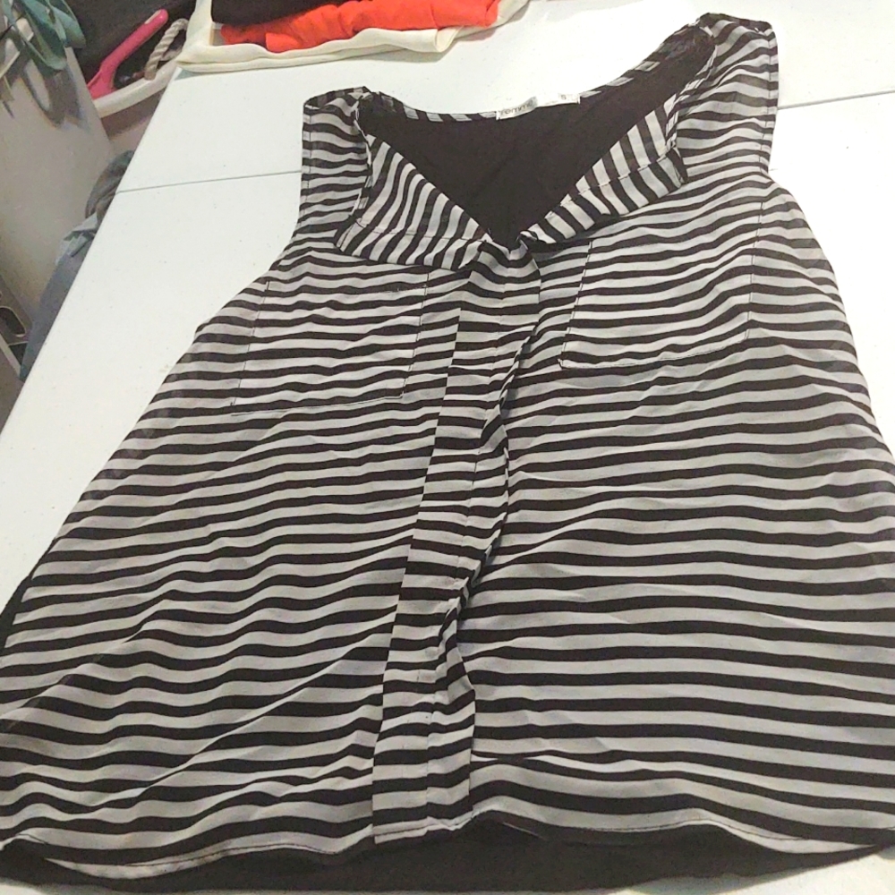 Black and white stripped tank top (NEGOTIABLE)